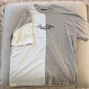 Two-Tone Beige and Cream Men's BOOHOO MAN Shirt